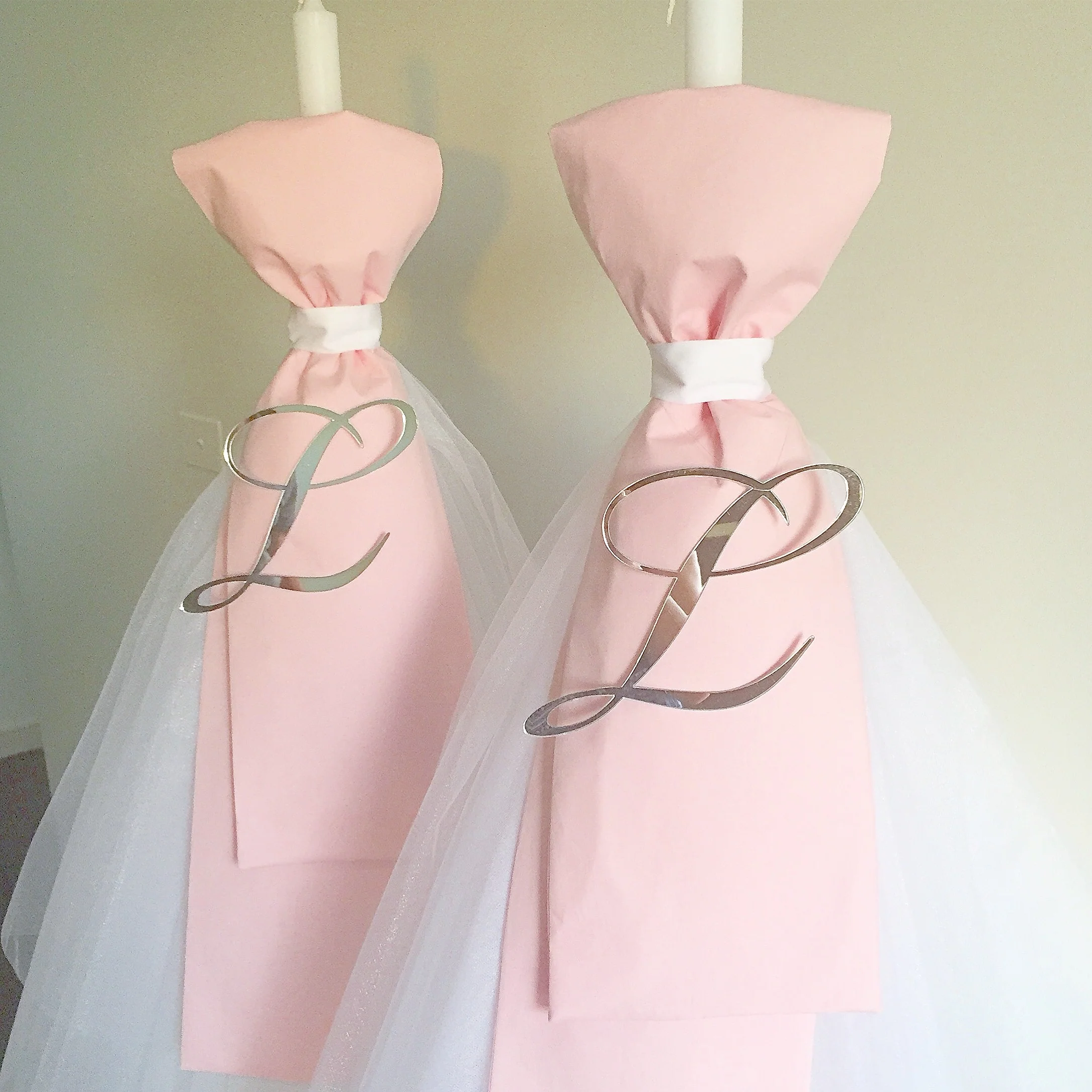 Orthodox Christening/Wedding Layered Fabric Candle | Lambatha - Image 4
