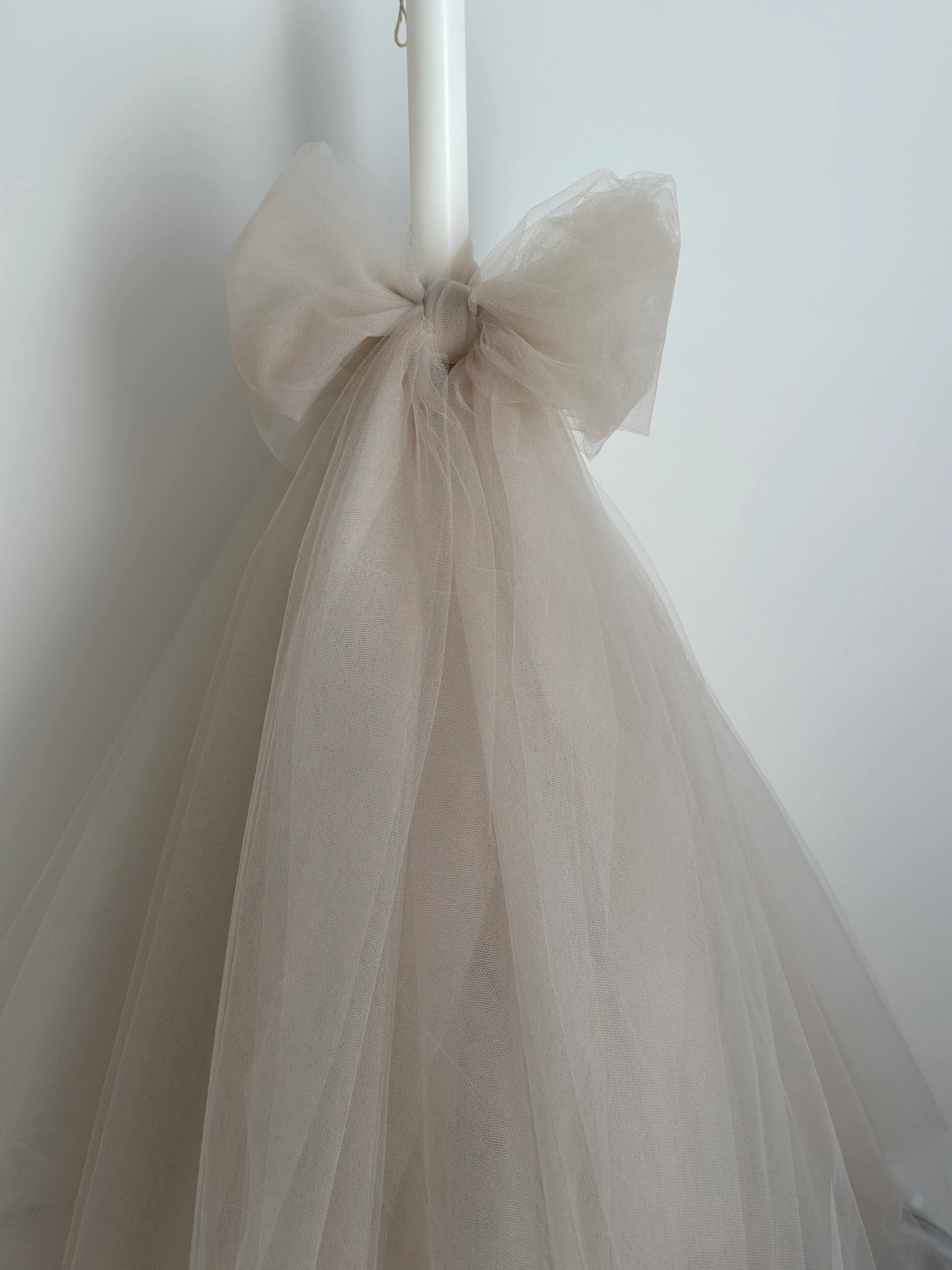 Orthodox Christening/Wedding Tulle Bow Candle | Lambatha - Image 8